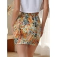 thumbnail image 3 of Multicolor Floral Print Bodycon Mini Skirt Casual Fit Spring Fall, 3 of 3