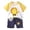 Yellow, variant on Summer Outfits for Toddler Boys Cartoon Printed Short Sleeved Tops and Shorts 2Pc Children's Sets Size 18-24 Months ,Yellow