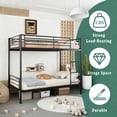 thumbnail image 4 of Jopath Twin over Twin Bunk Bed,Heavy Duty Metal Bed Frame with Ladder and Full-Length Guardrail,Noise Free, Easy Assemble,Able to Split 2 Bed,Black, 4 of 7
