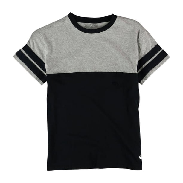 Ecko Unltd. Camiseta básica con mangas a rayas en bloque de color para mujer, negro, XXL