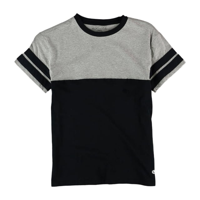 Ecko Unltd. Camiseta básica con mangas a rayas en bloque de color para mujer, negro, XXL