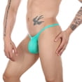 thumbnail image 4 of Tanga sexy de cintura baja con cinturón fino de malla fluorescente para hombre, ropa interior gay, 4 of 6