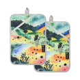 thumbnail image 7 of Yayeee Pot Holders Kitchen Heat Resistant with Pocket 7"x9.8" Cotton Oven Cooking Hot Pads, Art Field, 7 of 7