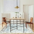 thumbnail image 4 of ReaLife Rugs Machine Washable Printed Distressed Boho Border Blue Ivory Eco-friendly Recycled Fiber Area Runner Rug (5' x 7'), 4 of 8