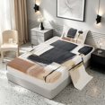 thumbnail image 2 of Manfei Mid Century Ombre Twin Sheets, Brown Black Beige Oil Painting Bedding, Black Reversible 3-Piece1 Flat Sheet + 1 Fitted Sheet + 1 Pillowcase, 2 of 6