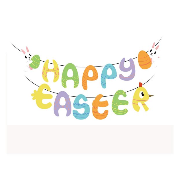 Banner de Pascua, Banner de Feliz Pascua de 2 m, Decoración de Pascua