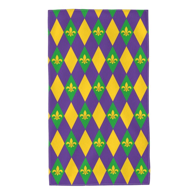 Fotbe Mardi Gras Toalla Premium con Patrón, Toalla de Microfibra de Secado Rápido, Ligera y Altamente Absorbente (27.5x16in), Ideal para Uso Diario