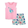 thumbnail image 1 of Toddler Girls Summer Outfits Cartoon Printed Ruffle Sleeve Casual Girls Tops and Shorts Girls Two Piece Outfits Size 3-4 Years Girls Clothes Girls Clothes, 1 of 6