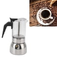 thumbnail image 4 of Moka Pot Coffee Maker, Stainless Steel Washable Easy To Operate Delicious Heat Resistant Glass Moka Pot  For Home 200ML, 4 of 8