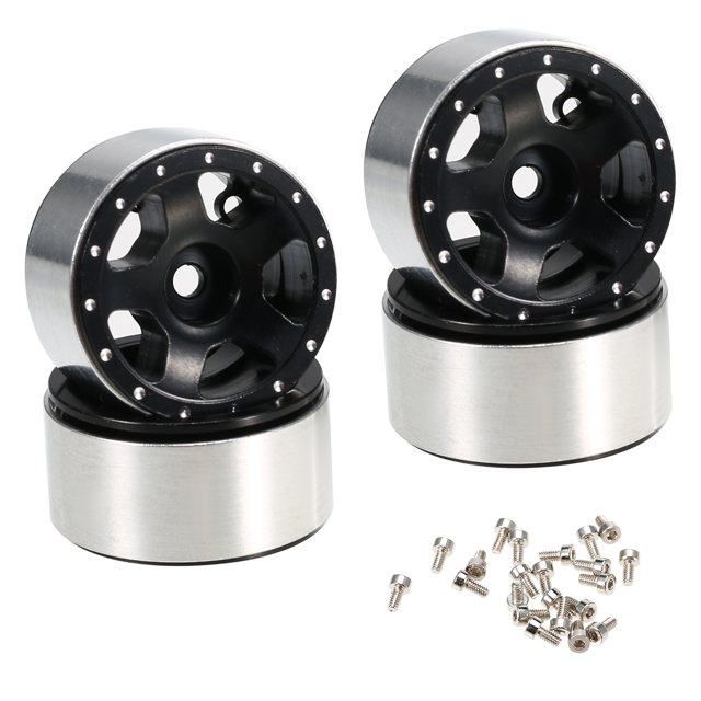 Llantas de rueda Beadlock de aleación de aluminio 4PCS para 1/24 Axial SCX24