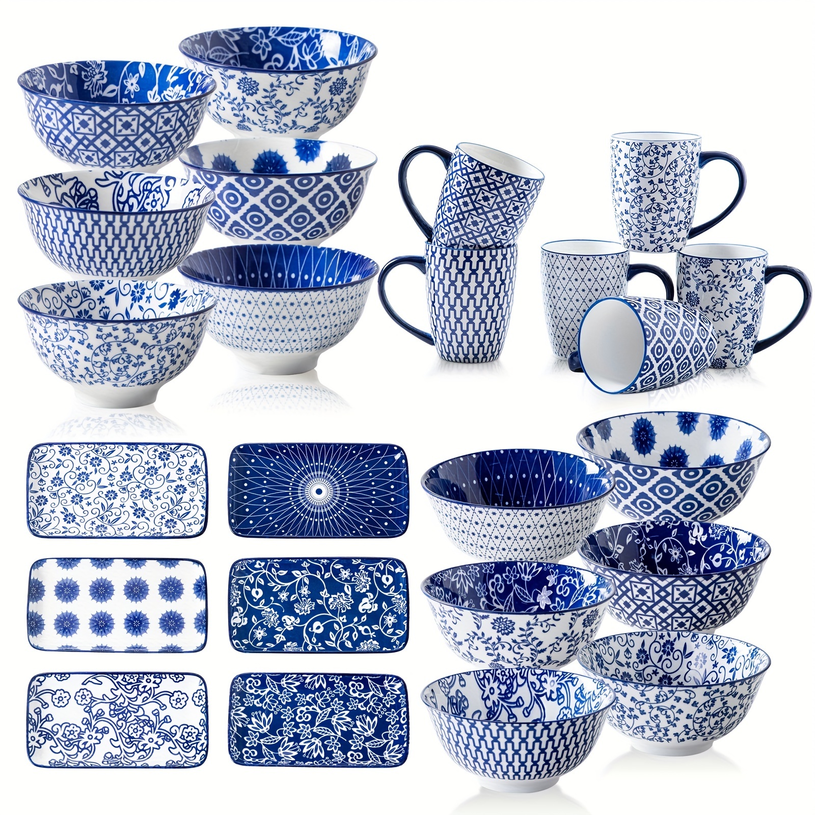 Spode Christmas Tree 16-Pc Dinnerware Set – Service For 4, Tartan Plaid Holiday Plates, Bowls & Mugs