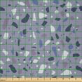 thumbnail image 2 of Ambesonne Abstract Fabric by the Yard Microfiber, Mineral Like Shapes Stones, 1 Yard, Ceil Blue Quartz and Mauve, 2 of 2