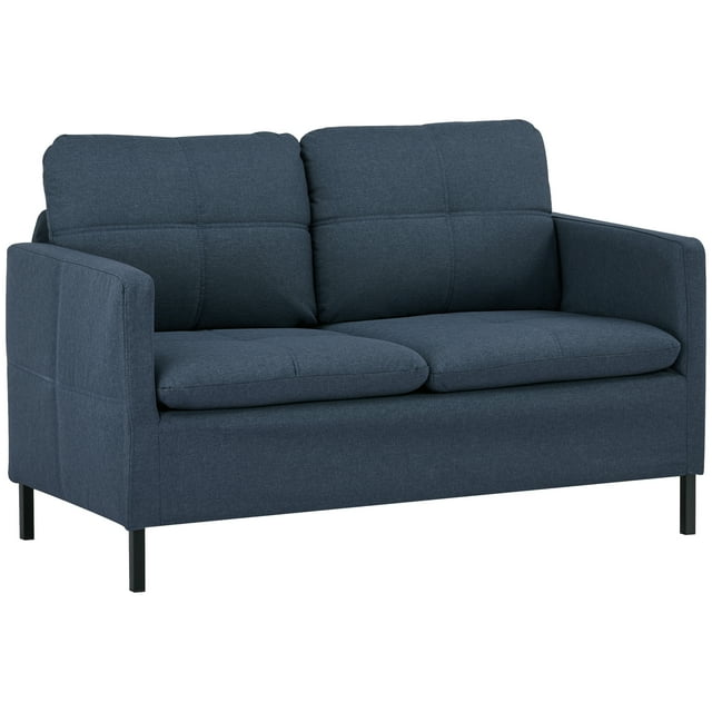 HOMCOM Causeuse 53 Pouces pour Chambre, Canapé Moderne 2 Places avec Pattes en Acier