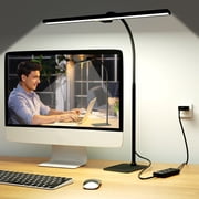Lococo LED Desk Lamp, Tall Gooseneck, 5-Level Dimmable Brightness & Color for Home Office