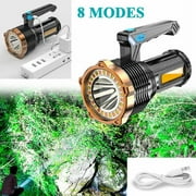 Super Bright 22000000LM LED Flashlight High Powered Torch USB Rechargeable Lamp