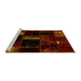 thumbnail image 2 of Ahgly Company Machine Washable Indoor Round Patchwork Yellow Transitional Area Rugs, 6' Round, 2 of 4