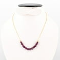 thumbnail image 4 of QNAVIC AA Natural Ruby Gemstone Round Beads Crystals Necklace Handmade Jewelry for Women, Birthstone Chakra Healing Energy Stones, 14k Gold Plated 925 Sterling Silver, Birthday Gift for her, 4 of 5