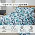thumbnail image 6 of Jessy Home Coastal Quilt Queen Blue Ocean Beach Bedspread Set Microfiber Bedding Set, 6 of 7