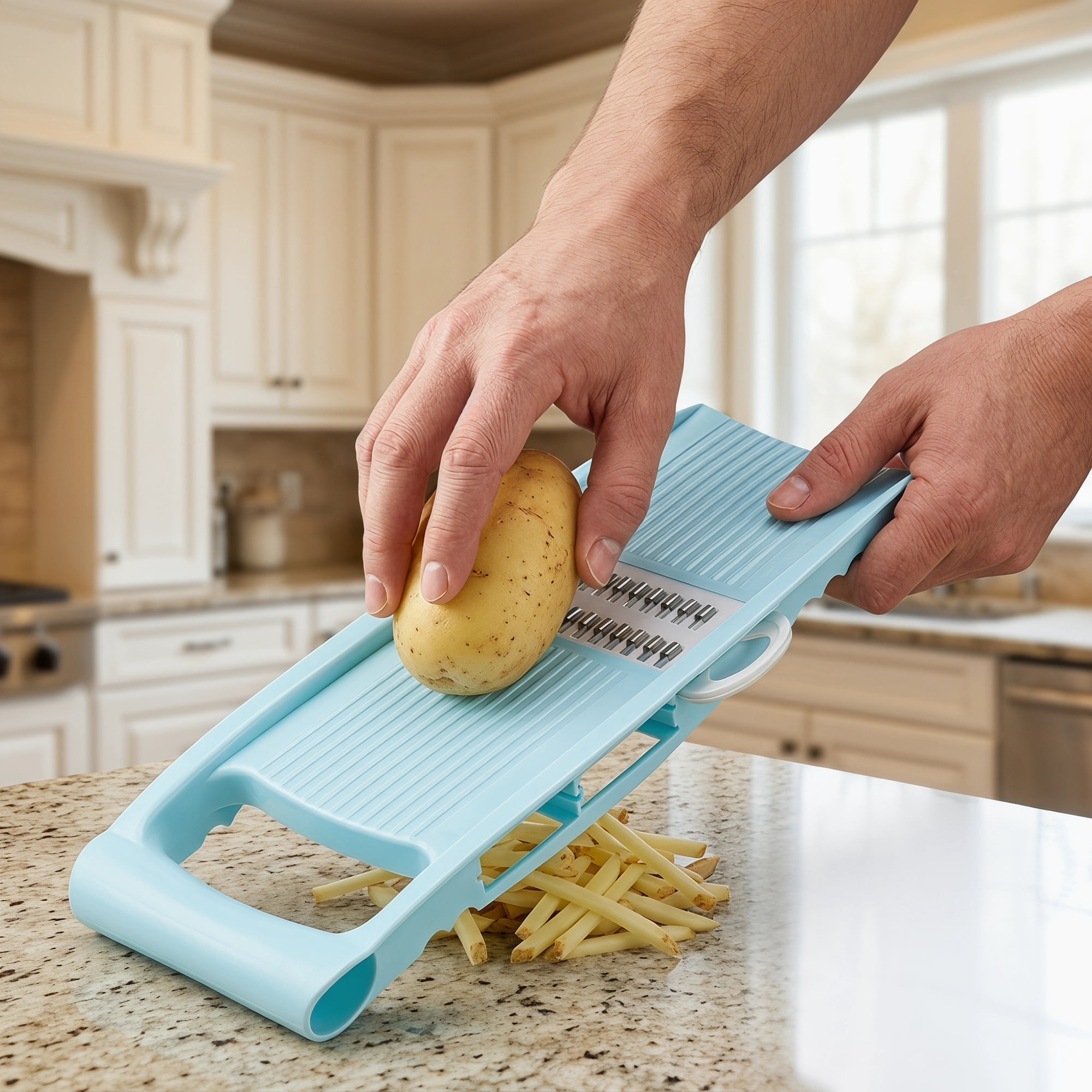 Unique Bargains  Professional Mandoline Slicer for Home Chefs 6 in 1(A) 10.9"x3.9"