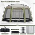 thumbnail image 3 of 6-8 Person Screen Canopy Tent with Mesh Walls and Zipper Door, Outdoor Camping Shelter, 3 of 8