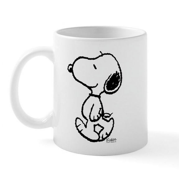 CafePress - Peanuts Snoopy Mugs - 11 oz Ceramic Mug - Novelty Coffee Tea Cup