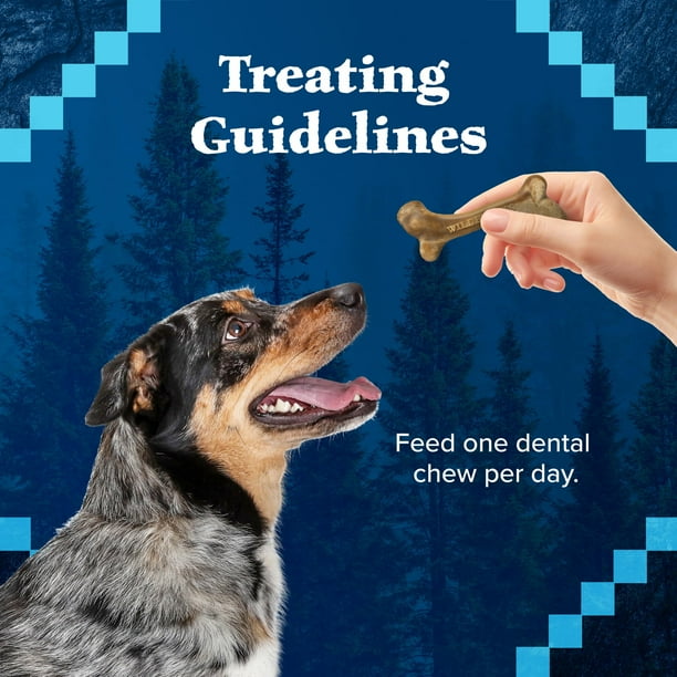 Blue Buffalo Wilderness Wild Bones Grain Free Dental Chews Dog Treats Medium 27 oz Bag Walmart