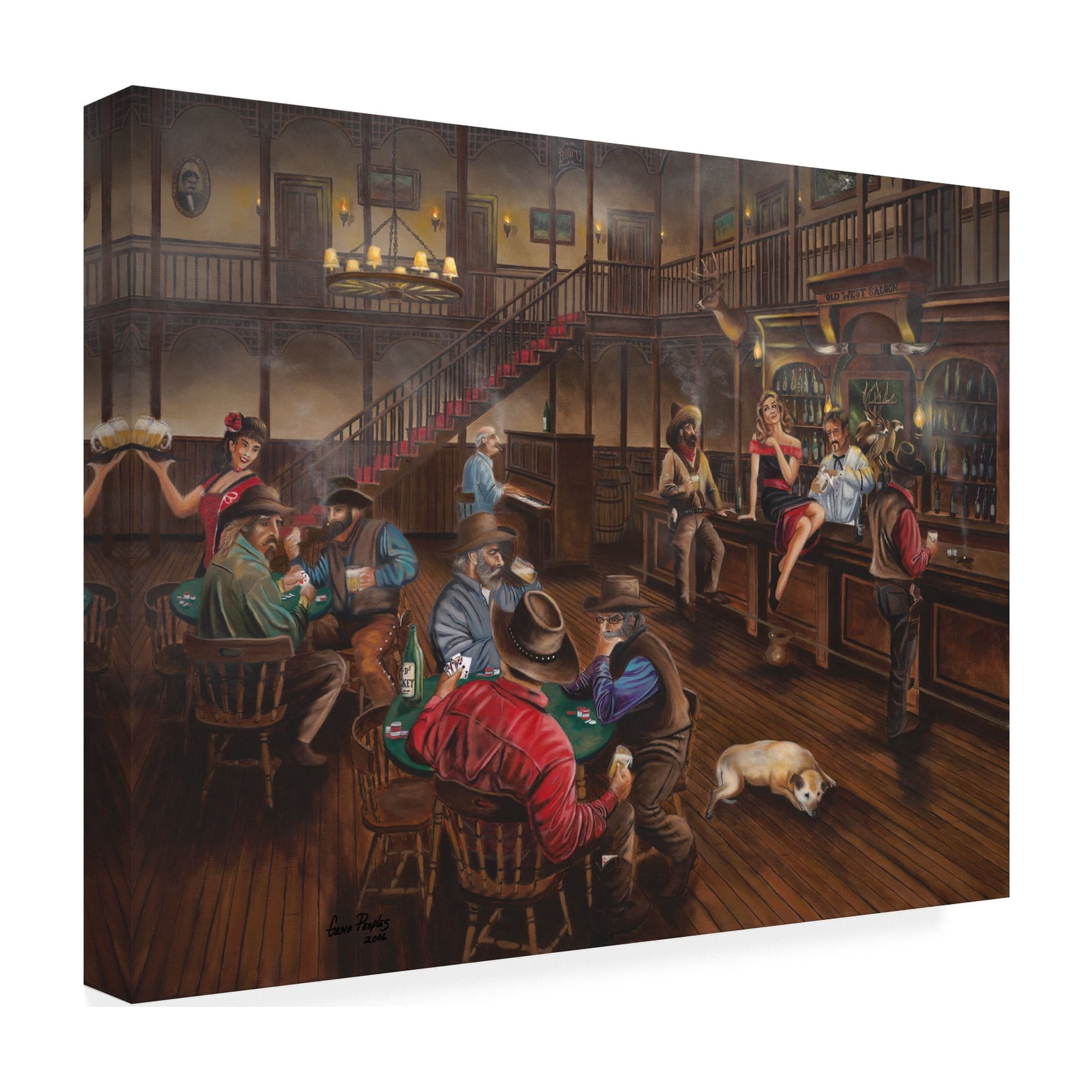 Trademark Fine Art 'Old West Saloon' Canvas Art by Geno Peoples
