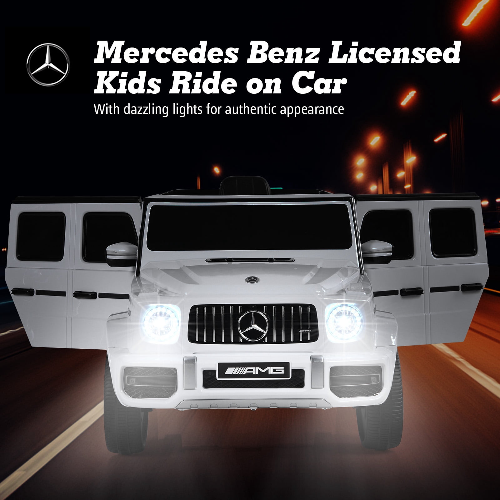 Infans 12V Kids Ride On Car Licensed Mercedes-Benz G63 w/ Remote Control & Music White