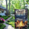 thumbnail image 4 of PHYHOO Let's Drink By The Fire And Watch People Park Their Campers Flag Personalized Funny Camping Garden Flag Campsite Campfire Camper Garden Flag Gift Outdoor Decorations Yard White, 4 of 6