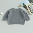 thumbnail image 3 of Baby Girl Boy Knit Pullover Sweater Fall Winter Warm Sweatshirt Tops with Pocket, 3 of 6