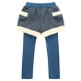 thumbnail image 4 of Little Girls Blue Shearling Trim Winter Shorts Leggings 1-6, 4 of 4