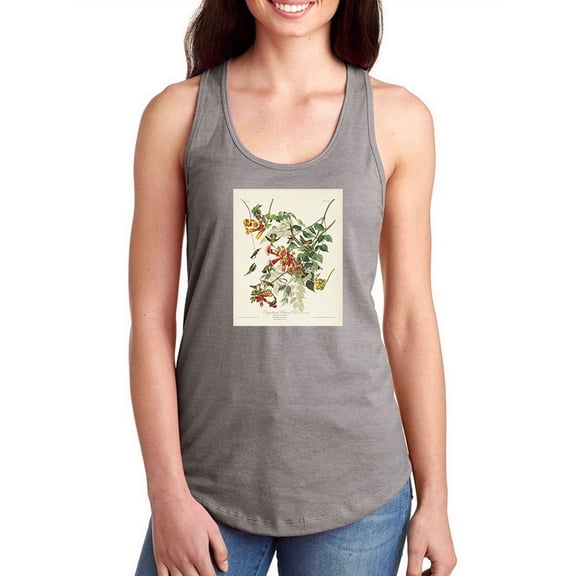 Ruby-throated Hummingbird Racerback Tank Women -John James Audubon Designs, Female x-Small