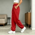 thumbnail image 5 of Annhoo Womens Joggers with Pockets Drawstring Elastic Waist Oversized Full Length Trousers Casual Workout Pants, 5 of 8