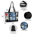 thumbnail image 2 of FORMRS Canvas Laptop Tote Bag for Women with 15.6" Computer Compartments Shoulder Handbag, Black Cats and Hearts, 2 of 7