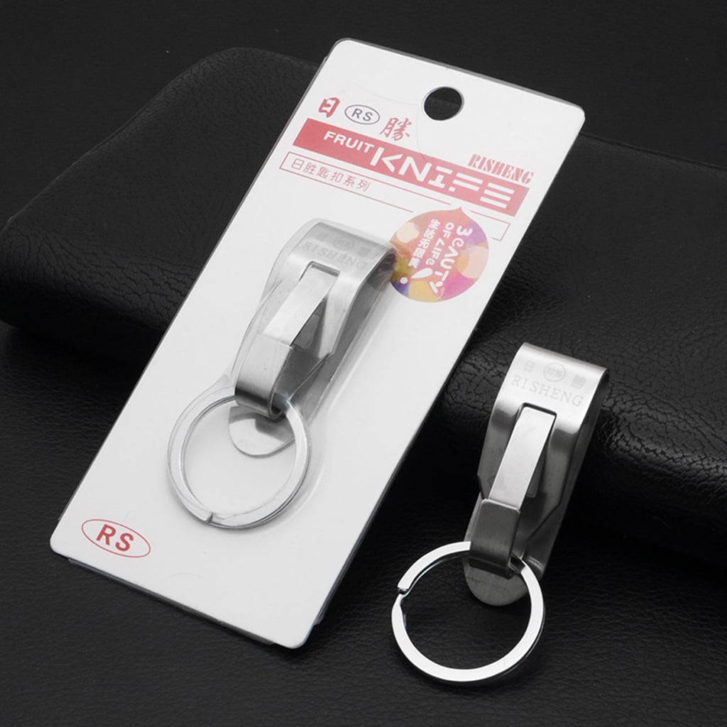 GENEMA Stainless Steel Keyring Security Clip On Heavy Duty Belt Key