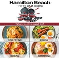 thumbnail image 3 of Hamilton Beach 12 Piece Aluminum Nonstick Cookware Set in Red, 3 of 5