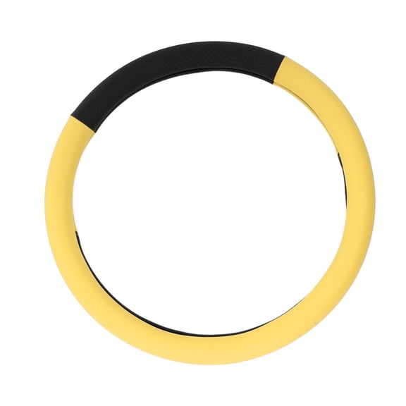 Unique Bargains Steering Wheel Cover for 36.5-37.9cm Car Steering Wheel Protective Sleeve Faux Leather Yellow 1 Pc