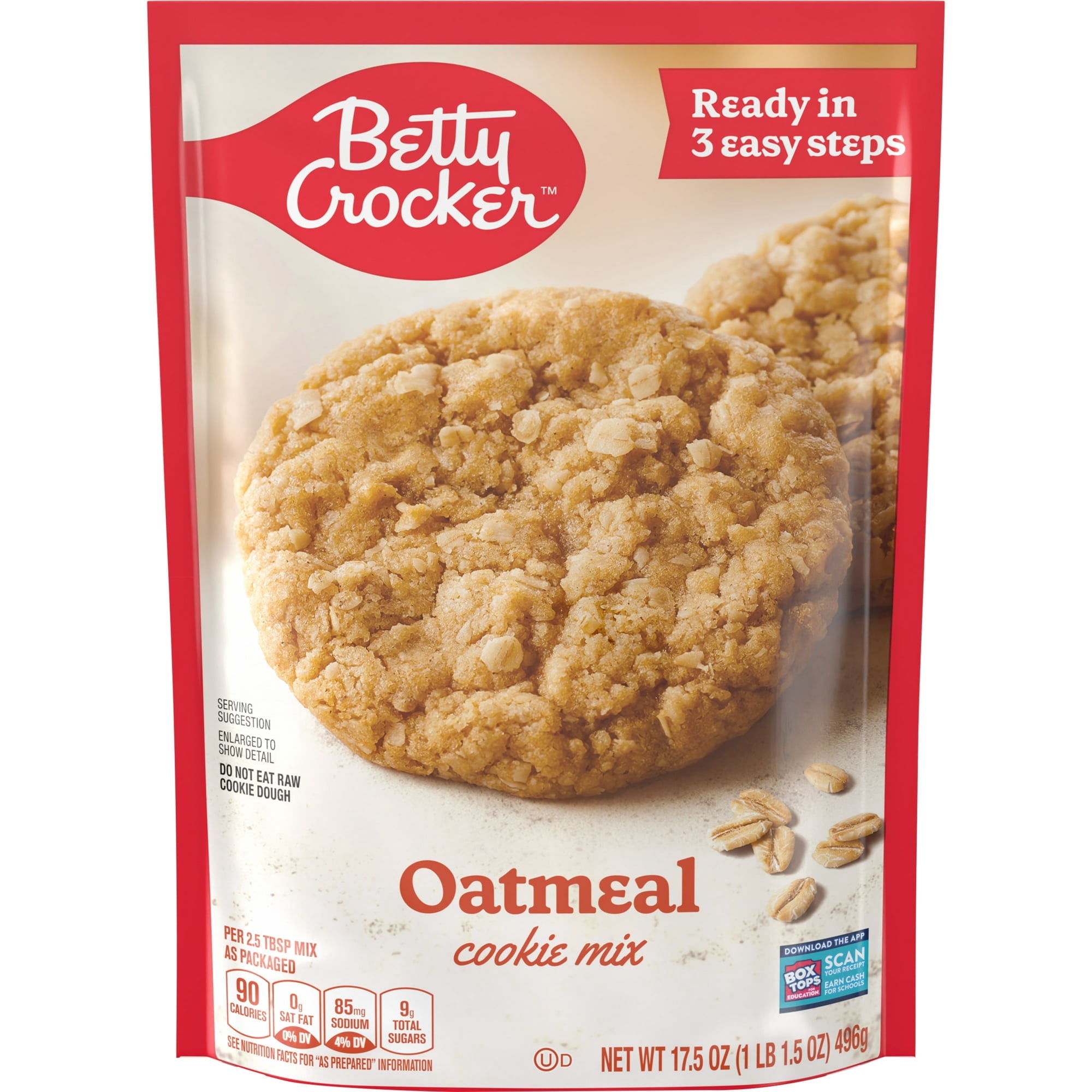 (12 pack) Betty Crocker Oatmeal Cookies, Cookie Baking Mix, 17.5 oz