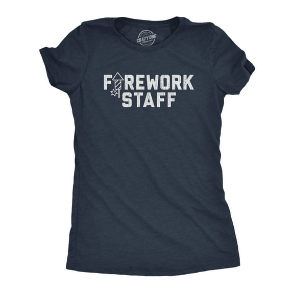 Womens Firework Staff T Shirt Funny 4th Of July Independence Day Graphic Tee Womens Graphic Tees