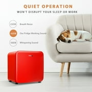Costway 1.6 Cubic Feet Compact Refrigerator Reversible Door Mini Fridge Red