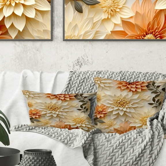 Designart "Terracotta Mandala IV" Floral Printed Throw Pillow