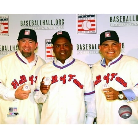 Jeff Bagwell Tim Raines & Ivan Rodriguez 2017 Baseball Hall of Fame Press Conference Photo Print (20 x 24)