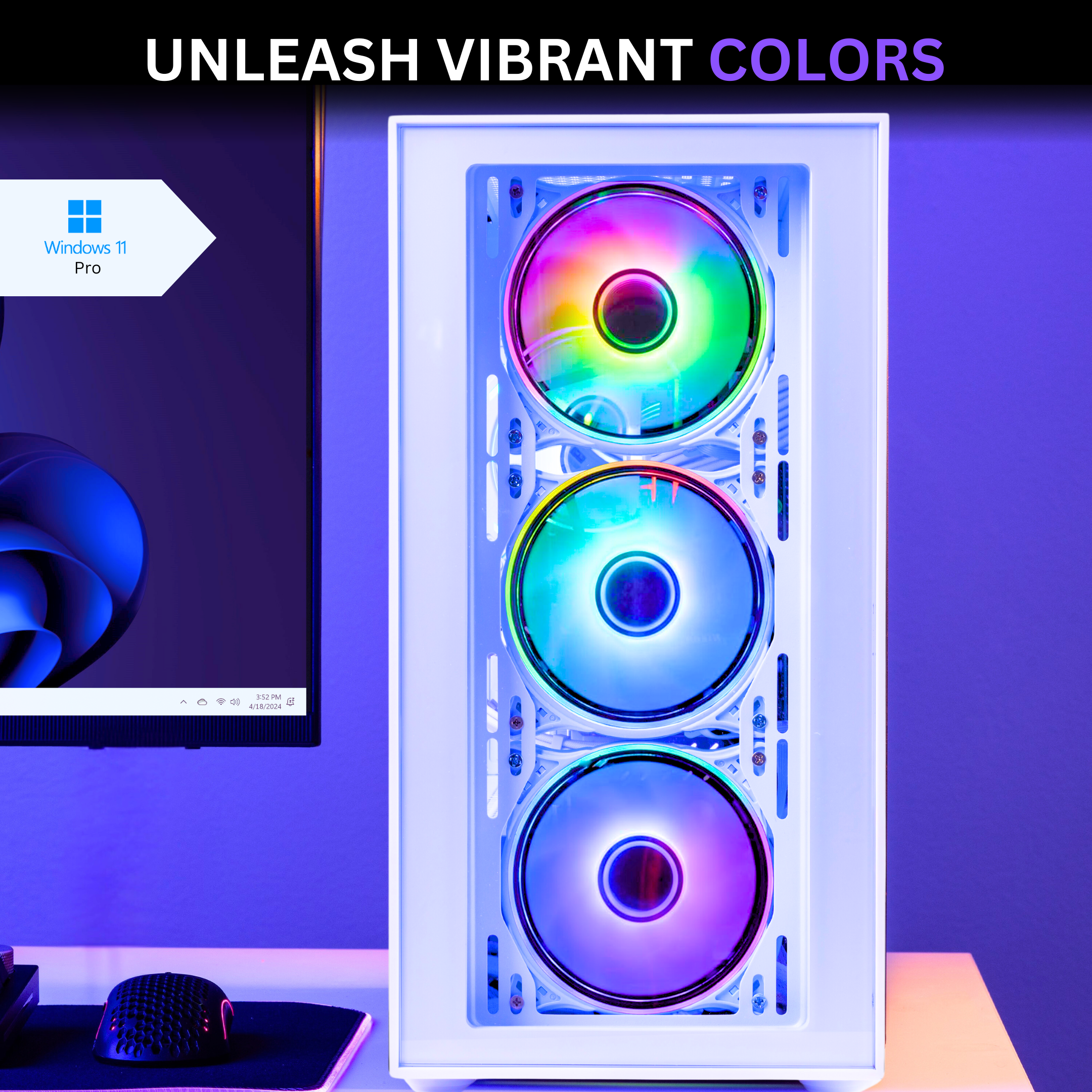 Novatech Titan Pro+ Prebuilt Gaming PC Desktop Computer - RTX 5060 - Ryzen 5 - 4.2GHz - 16GB RAM - 1TB M.2 SSD WiFi/BT, Win 11 - Gaming Computer Tower - Pre Built PC Gaming - 1 Year Warranty (White)