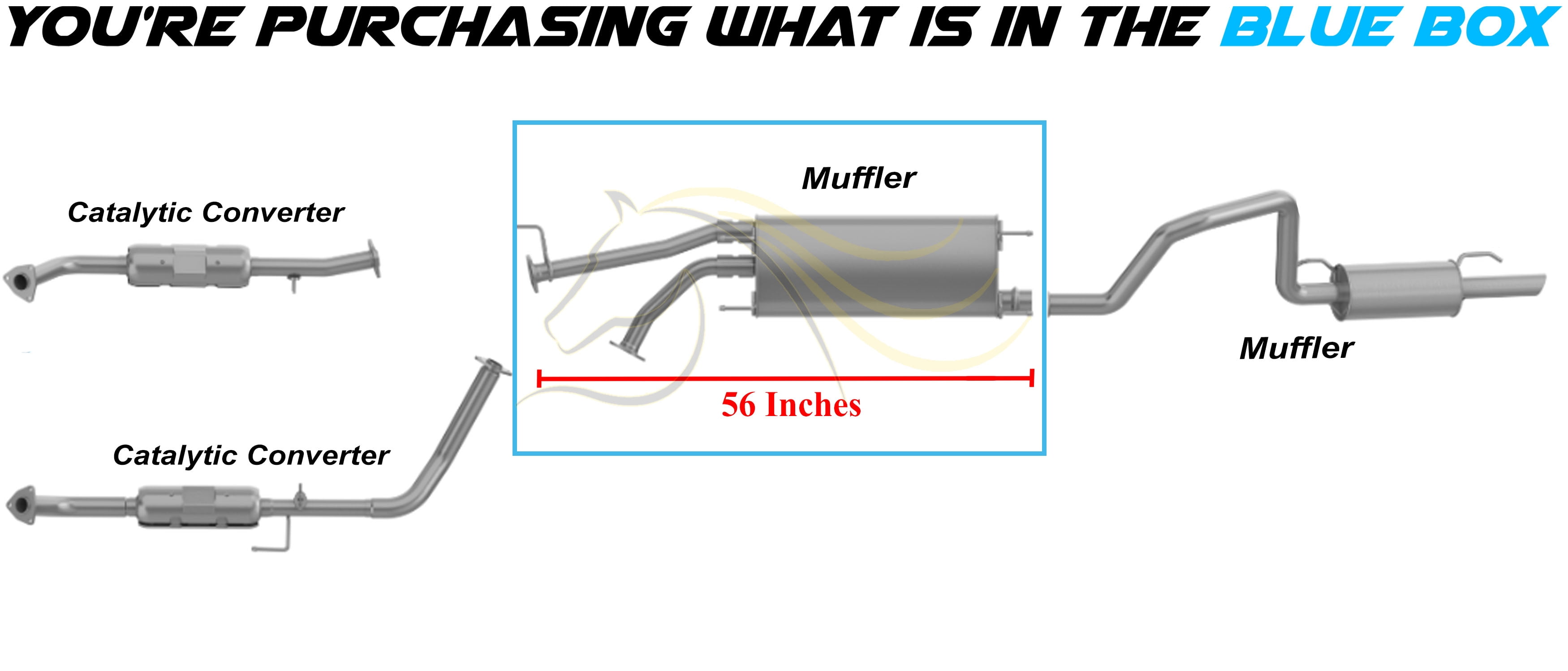 Stainless Steel Exhaust Center Muffler Fits 2001-2007 Toyota Sequoia 4.7L - Direct Fit