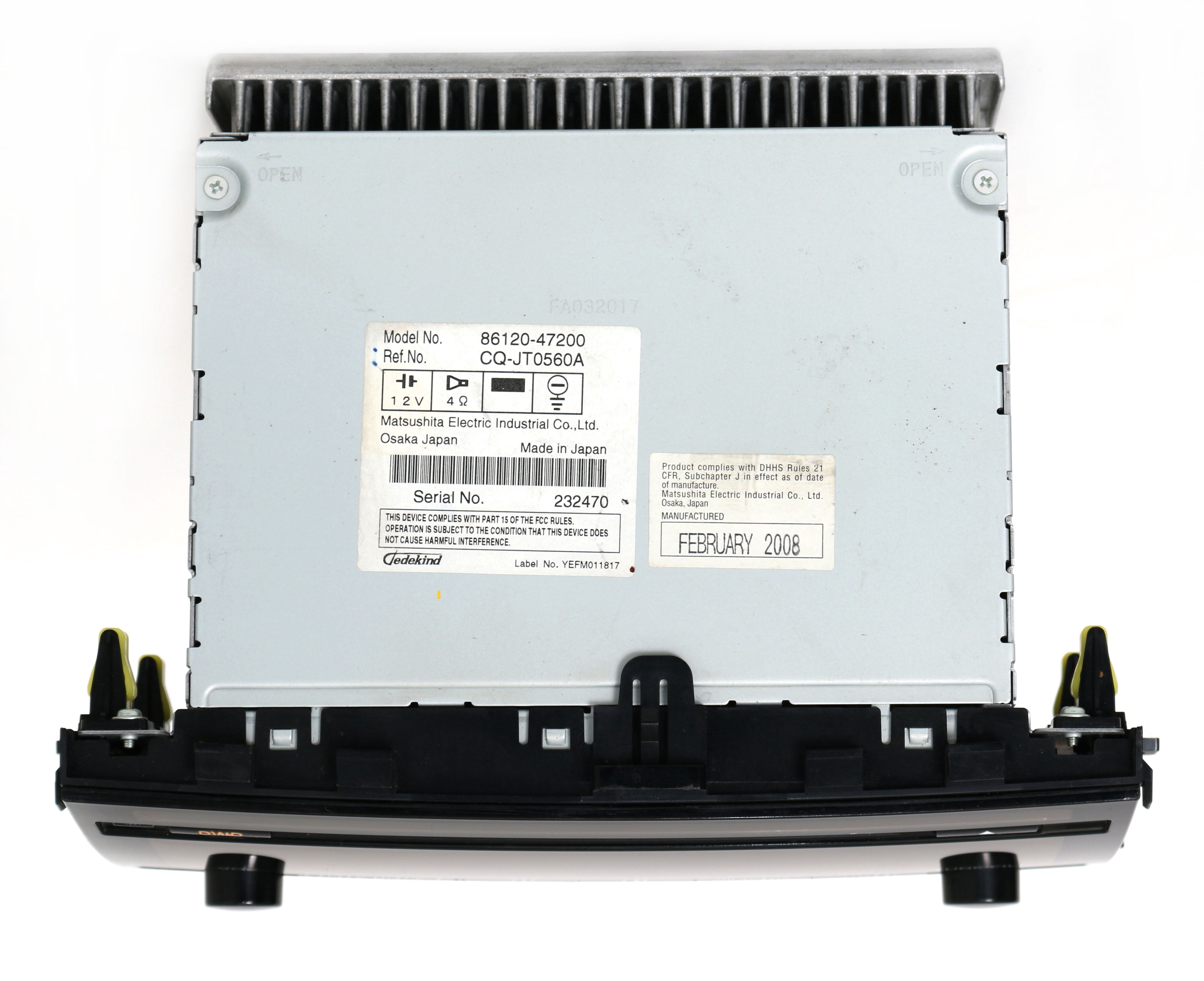Restored 2006-09 Toyota Prius AM FM Radio CD WMA mp3 Player 51824 Part Number 86120-47200 (Refurbished)