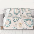 thumbnail image 5 of YFYANG Lightweight Warm Flannel Blanket, Pink Paisley Pattern Throw Blanket for Bed, Sofa, Travel, Camping, 80"x60", 5 of 7