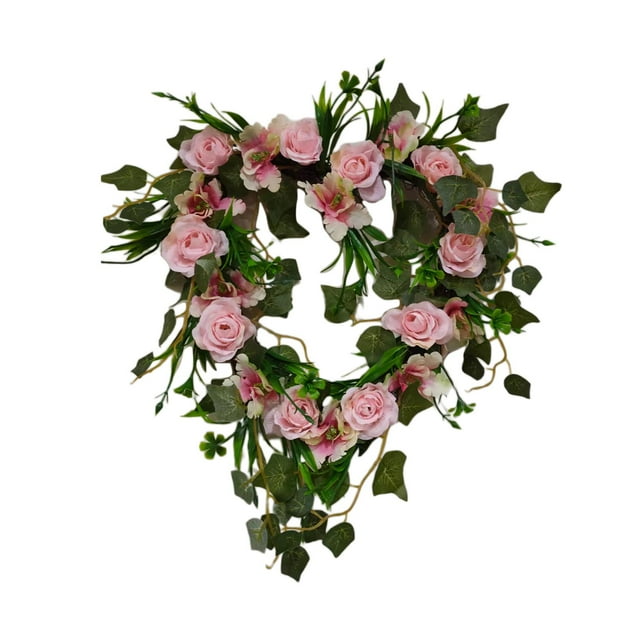 Corona de San Valentín Corona de 45 Cm Corona en Forma de Corazón para Decoración de Interiores Y Exteriores
