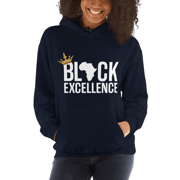 Black Excellence (White) Unisex Hooded Sweatshirt