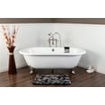 thumbnail image 5 of Aqua Eden 66" Cast Iron Clawfoot Tub Double Ended with Feet No Faucet Drillings, White/Polished Chrome, 5 of 6