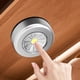 thumbnail image 5 of pstuiky Luz LED de disco inalámbrica para debajo del gabinete brillo de 60 luz portátil luz pequeña y redonda luz que funciona con pilas se adhiere al armario de la cocina., 5 of 7